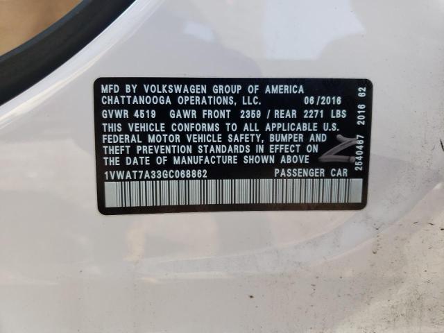 1VWAT7A33GC068862 Volkswagen PASSAT S