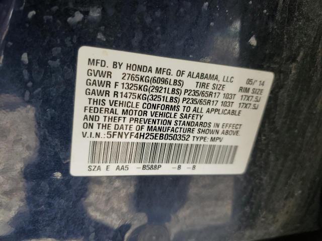 5FNYF4H25EB050352 Honda PILOT LX