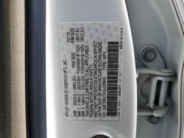5J8TB4H74GL026949 Acura Rdx Advance