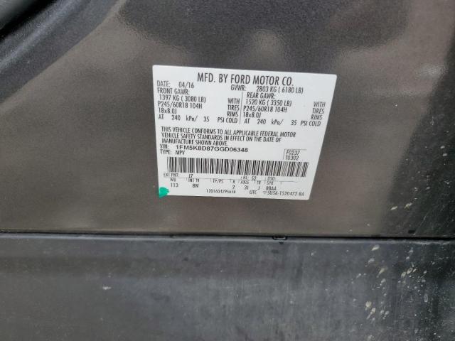 1FM5K8D87GGD06348 Ford EXPLORER XLT