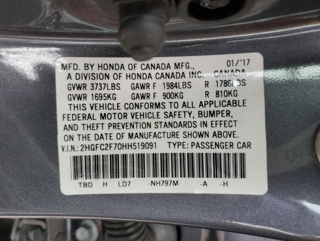 2HGFC2F70HH519091 Honda CIVIC EX