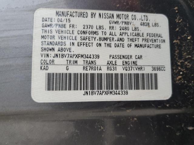 JN1BV7APXFM344339 Infiniti Q50 BASE