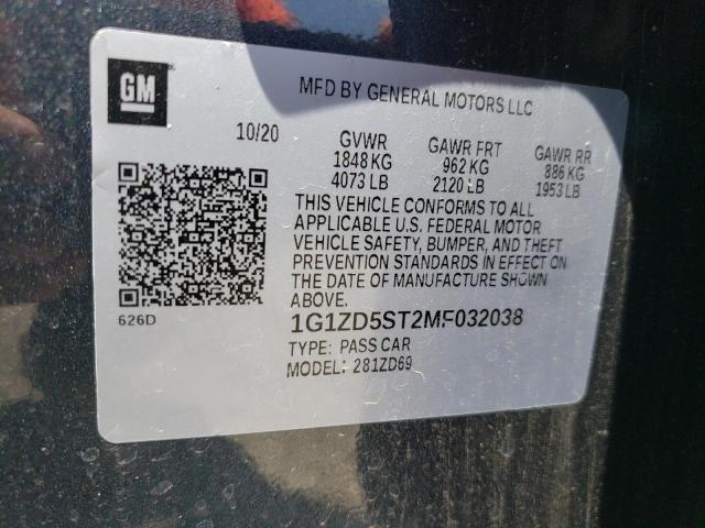 1G1ZD5ST2MF032038 Chevrolet MALIBU LT