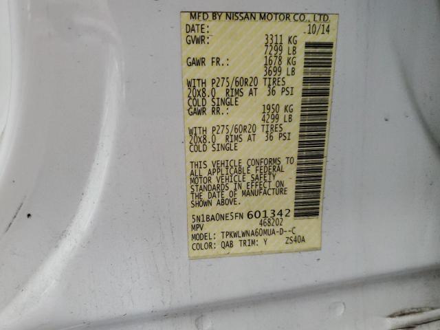 5N1BA0NE5FN601342 Nissan ARMADA PLA
