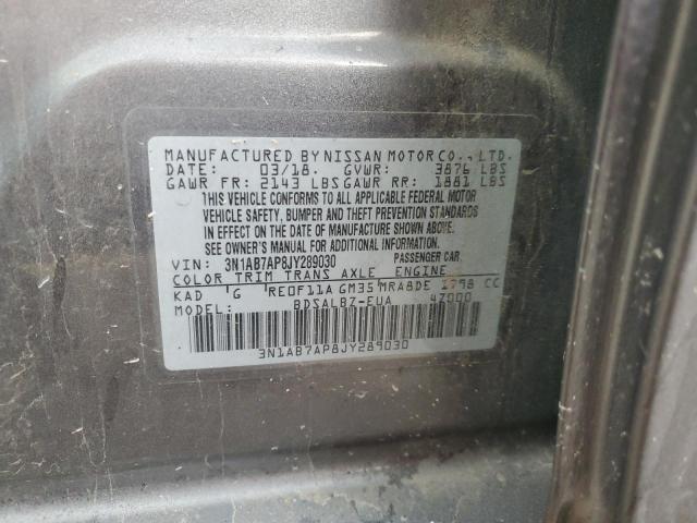 3N1AB7AP8JY289030 Nissan SENTRA S