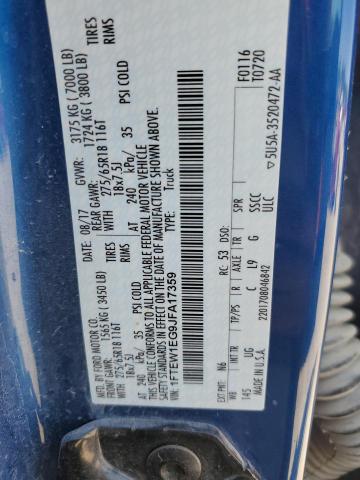 1FTEW1EG9JFA17359 Ford F150 Supercrew