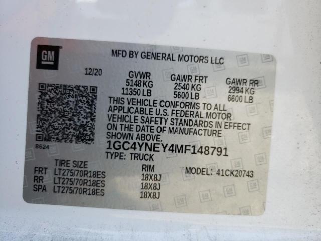 1GC4YNEY4MF148791 Chevrolet Silverado K2500 Heavy Duty Lt