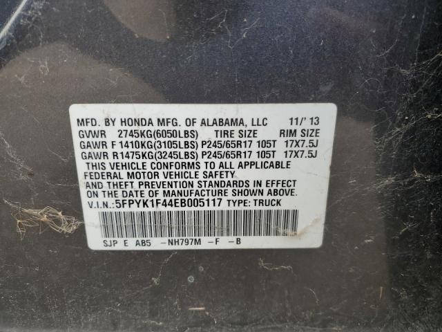 5FPYK1F44EB005117 Honda Ridgeline Rts