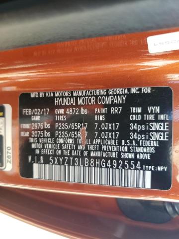 5XYZT3LB8HG492554 Hyundai SANTA FE SPORT