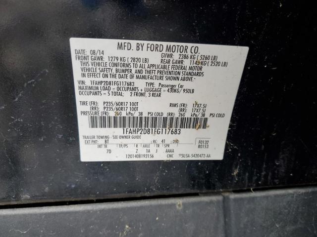 1FAHP2D81FG117683 Ford TAURUS SE