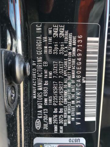 5XYKTCA60EG497136 KIA SORENTO LX