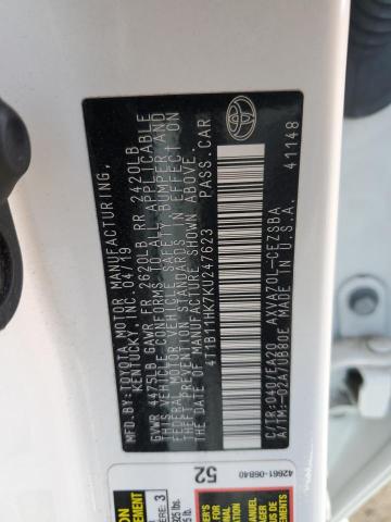 4T1B11HK7KU247623 Toyota CAMRY L