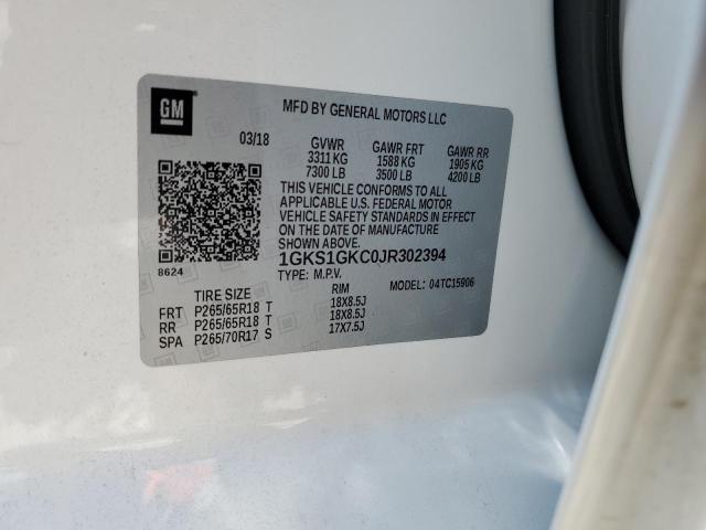 1GKS1GKC0JR302394 GMC Yukon Xl C1500 Slt