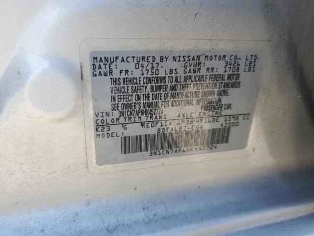 3N1CN7AP6HK452724 Nissan VERSA S