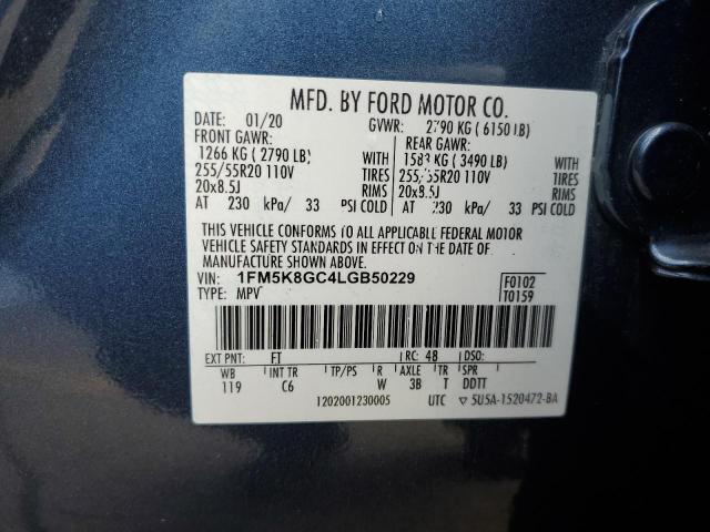 1FM5K8GC4LGB50229 Ford Explorer St