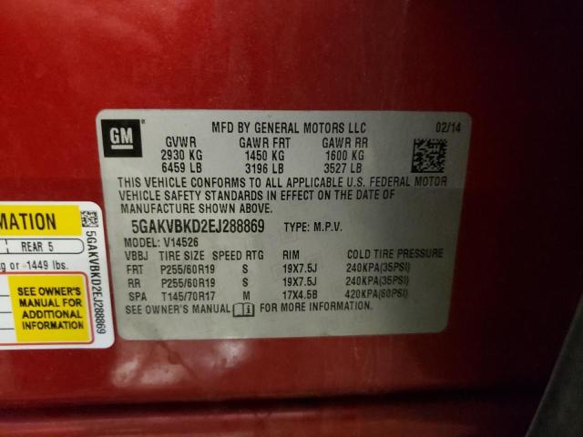 5GAKVBKD2EJ288869 Buick Enclave