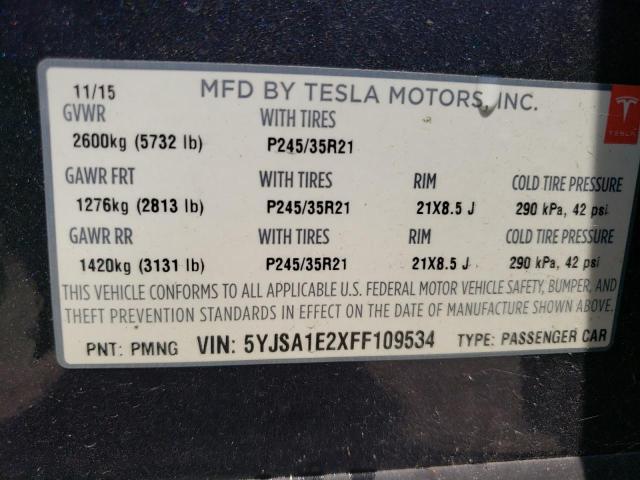 5YJSA1E2XFF109534 Tesla MODEL S