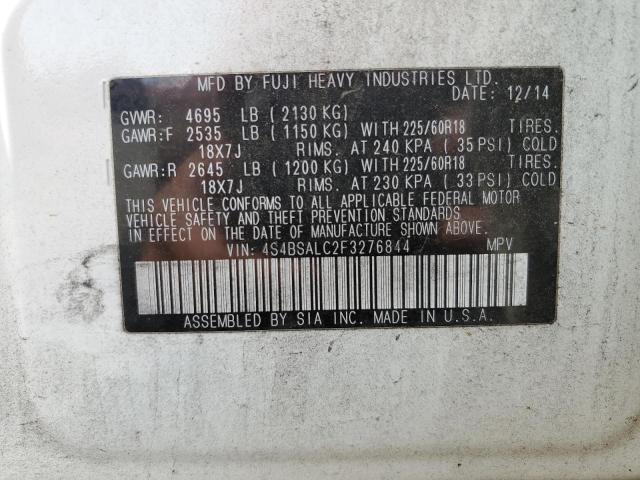 4S4BSALC2F3276844 Subaru Outback 2.5i Limited