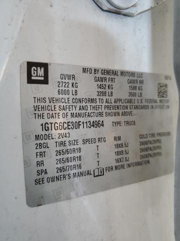 1GTG6CE30F1134964 GMC CANYON SLT