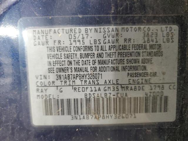 3N1AB7AP8HY326071 Nissan SENTRA S