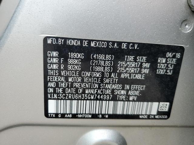 3CZRU6H35GM744997 Honda HR-V LX