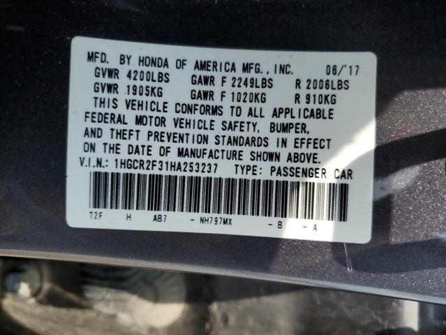 1HGCR2F31HA253237 Honda ACCORD LX