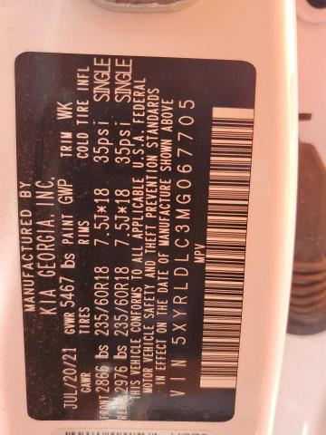 5XYRLDLC3MG067705 KIA SORENTO S