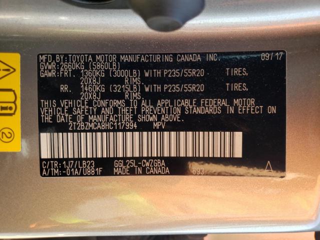2T2BZMCA8HC117994 Lexus Rx 350 Base