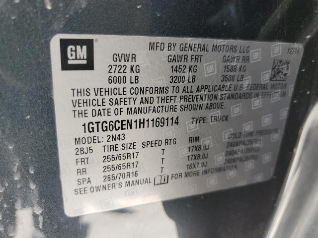 1GTG6CEN1H1169114 GMC CANYON SLE
