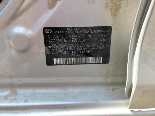 5NPDH4AE9GH669957 Hyundai ELANTRA SE