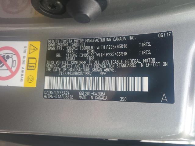 2T2ZZMCA9HC071882 Lexus RX 350 BAS