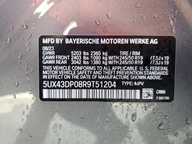 5UX43DP08R9T51204 BMW X3 Sdrive30i