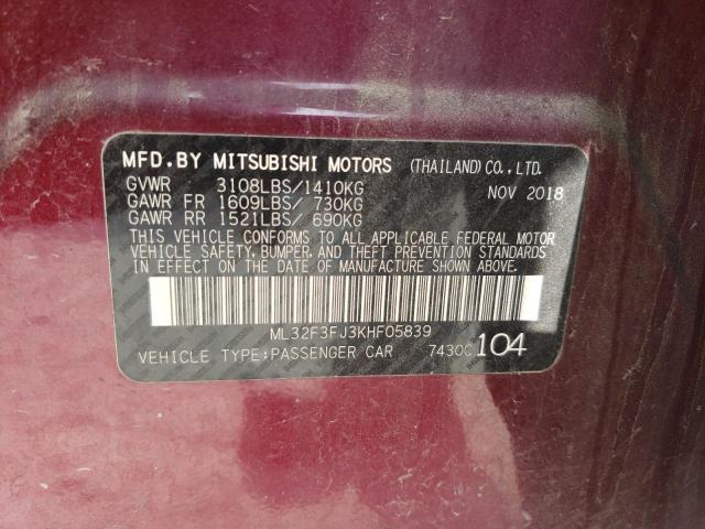 ML32F3FJ3KHF05839 Mitsubishi Mirage G4 Es