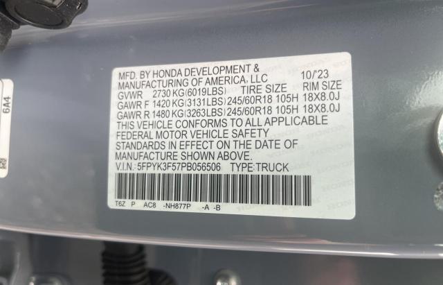 5FPYK3F57PB056506 Honda Ridgeline Rtl