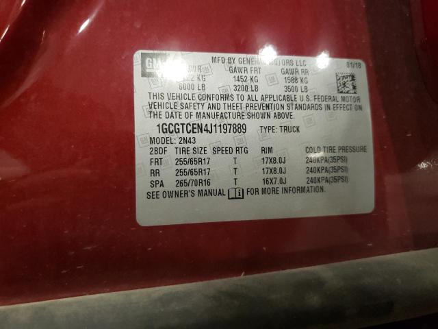 1GCGTCEN4J1197889 Chevrolet Colorado Lt