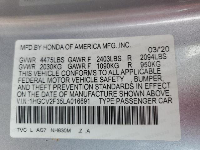 1HGCV2F35LA016691 Honda ACCORD SPO