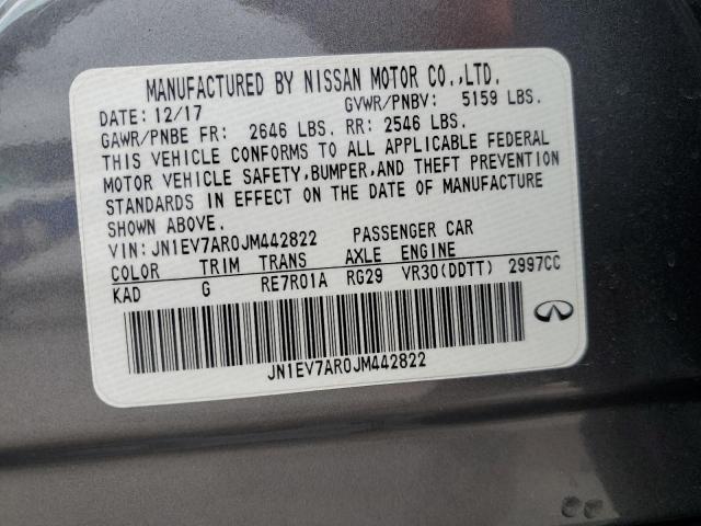 JN1EV7AR0JM442822 Infiniti Q50 LUXE