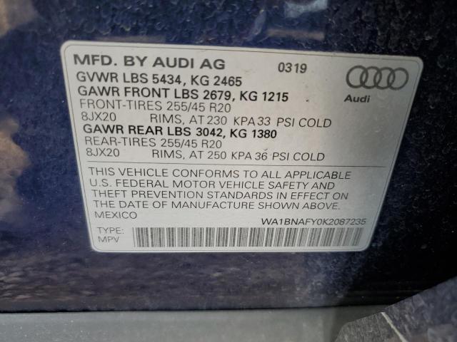WA1BNAFY0K2087235 Audi Q5 Premium Plus