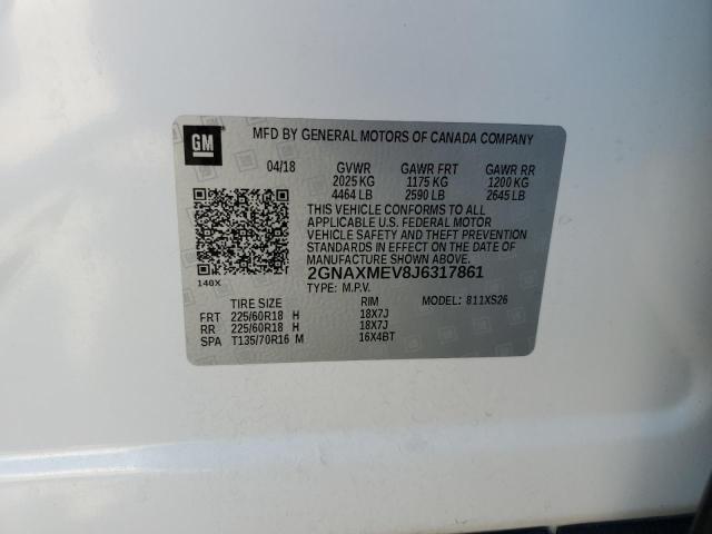 2GNAXMEV8J6317861 Chevrolet Equinox Premier