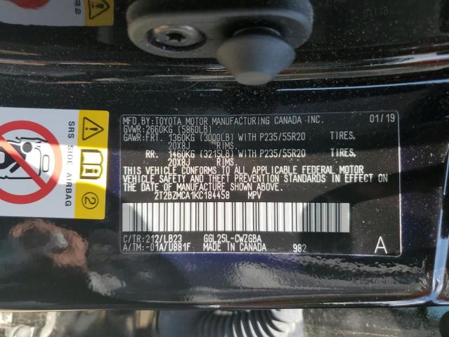 2T2BZMCA1KC184458 Lexus Rx 350 Base