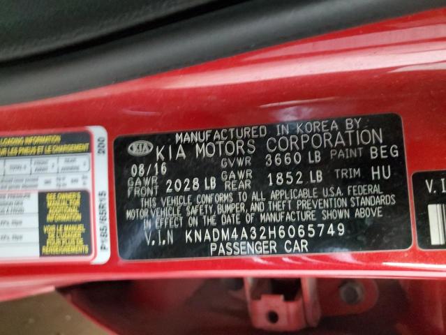 KNADM4A32H6065749 KIA RIO LX