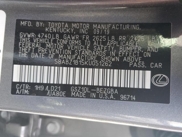 58ABZ1B15KU051262 Lexus ES 350