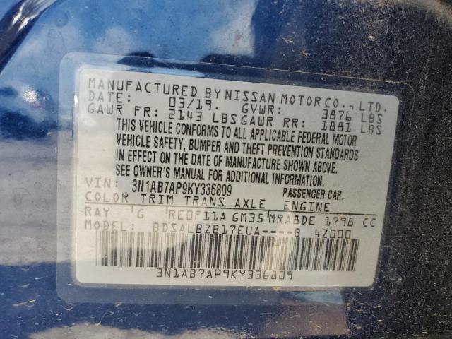 3N1AB7AP9KY336809 Nissan SENTRA S