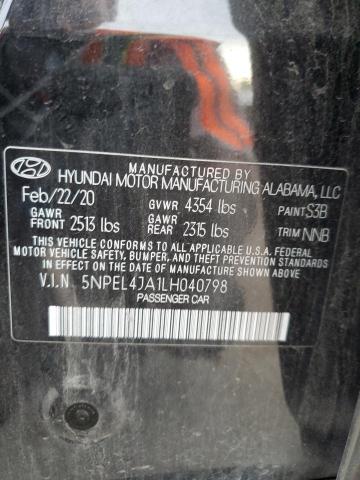 5NPEL4JA1LH040798 Hyundai SONATA SEL