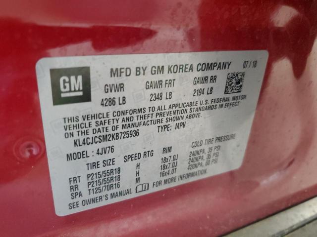 KL4CJCSM2KB725936 Buick Encore Essence