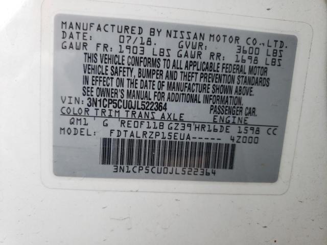 3N1CP5CU0JL522364 Nissan KICKS S