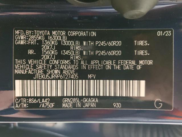 JTEKU5JR9P6127405 Toyota 4runner Limited
