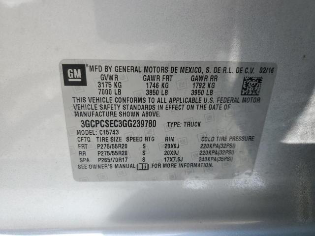 3GCPCSEC3GG239780 Chevrolet Silverado C1500 Ltz