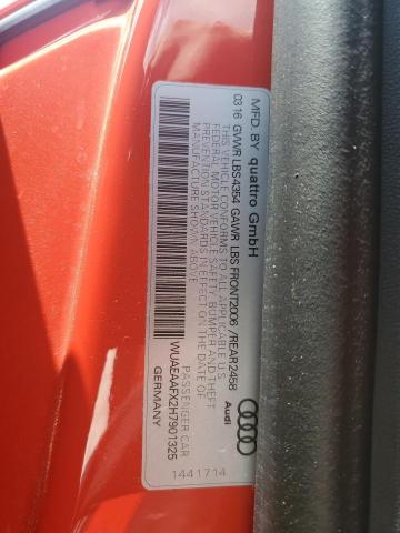 WUAEAAFX2H7901325 Audi R8 5.2 Quattro