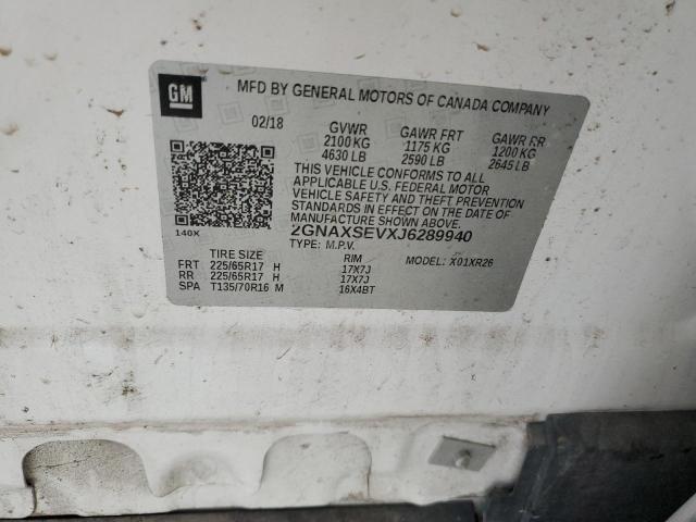2GNAXSEVXJ6289940 Chevrolet EQUINOX LT
